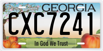 GA license plate CXC7241