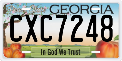 GA license plate CXC7248