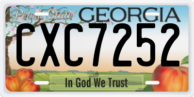 GA license plate CXC7252