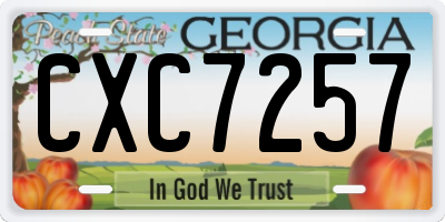 GA license plate CXC7257