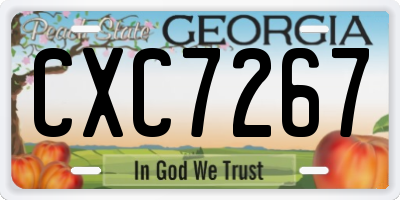 GA license plate CXC7267