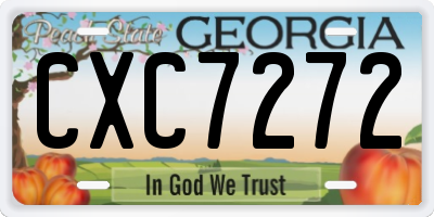 GA license plate CXC7272