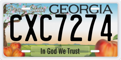 GA license plate CXC7274