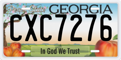 GA license plate CXC7276