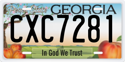 GA license plate CXC7281