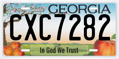 GA license plate CXC7282