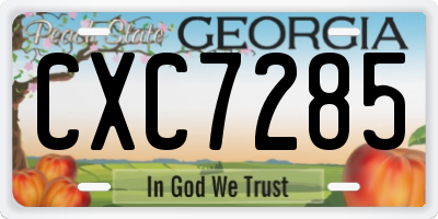 GA license plate CXC7285