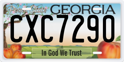 GA license plate CXC7290