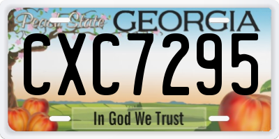 GA license plate CXC7295