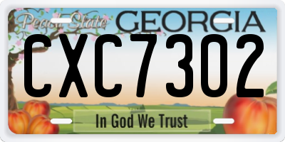 GA license plate CXC7302