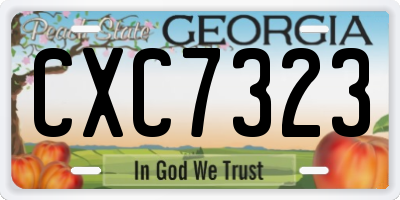 GA license plate CXC7323