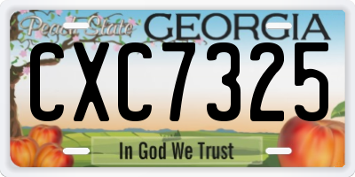 GA license plate CXC7325