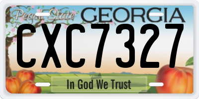GA license plate CXC7327