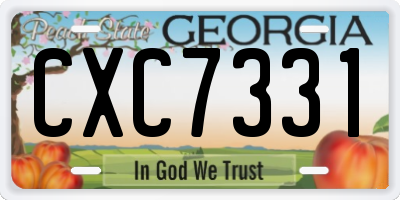 GA license plate CXC7331