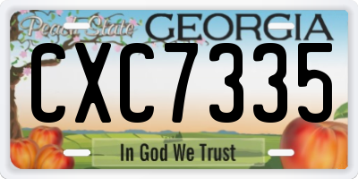GA license plate CXC7335