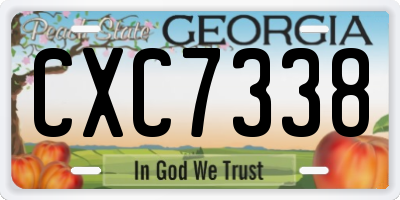 GA license plate CXC7338