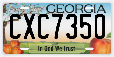 GA license plate CXC7350