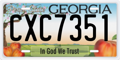 GA license plate CXC7351