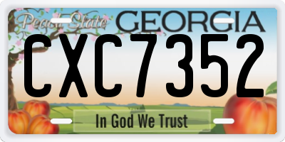 GA license plate CXC7352