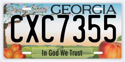 GA license plate CXC7355