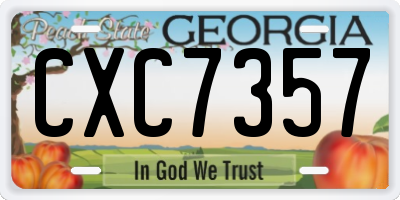 GA license plate CXC7357