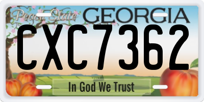 GA license plate CXC7362