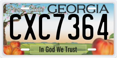 GA license plate CXC7364