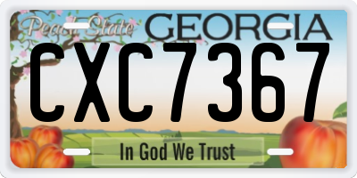 GA license plate CXC7367