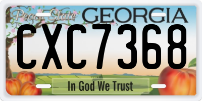 GA license plate CXC7368