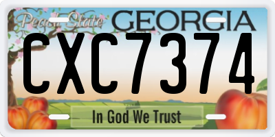 GA license plate CXC7374