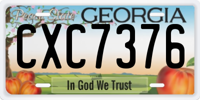 GA license plate CXC7376