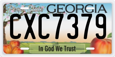 GA license plate CXC7379