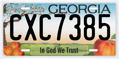GA license plate CXC7385