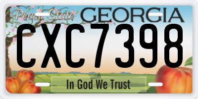 GA license plate CXC7398