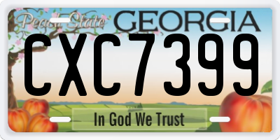 GA license plate CXC7399