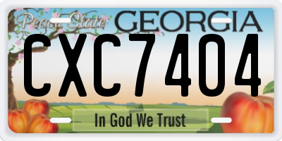 GA license plate CXC7404