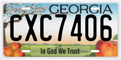 GA license plate CXC7406
