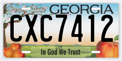 GA license plate CXC7412