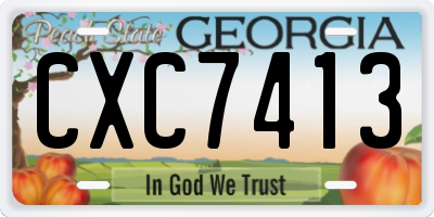 GA license plate CXC7413