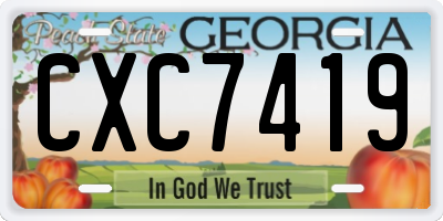 GA license plate CXC7419