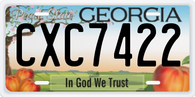 GA license plate CXC7422