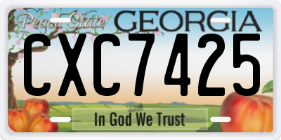 GA license plate CXC7425