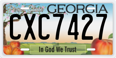 GA license plate CXC7427