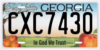 GA license plate CXC7430
