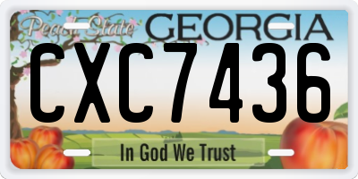 GA license plate CXC7436