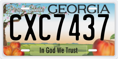 GA license plate CXC7437