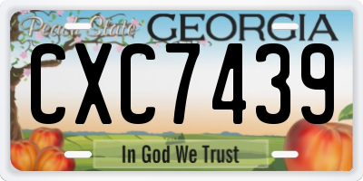 GA license plate CXC7439