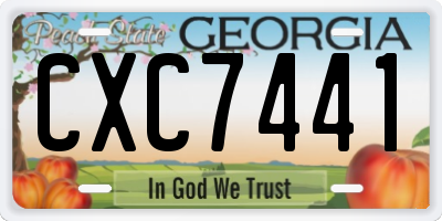 GA license plate CXC7441