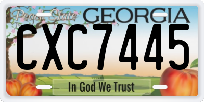 GA license plate CXC7445