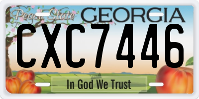 GA license plate CXC7446